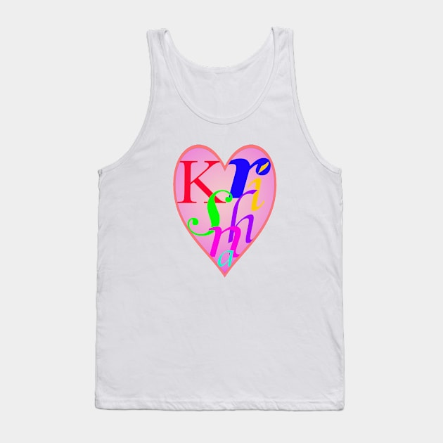 A love heart shape with the letters that spell out the name 'Krishna' Tank Top by fizzy121design